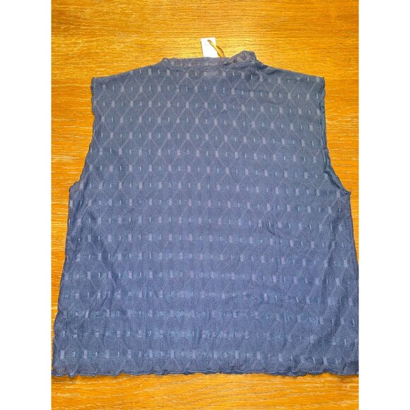 House Of Harlow 1960 Womens Sleeveless Navy Blue Textured Top Size Large - Picture 5 of 5